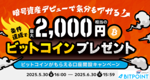 BITPOINTのキャンペーン（2025年6月30日まで）