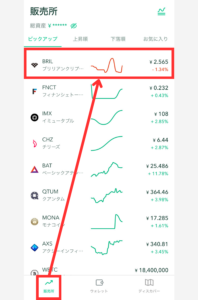 コインチェック「販売所」でBRILを買う手順1